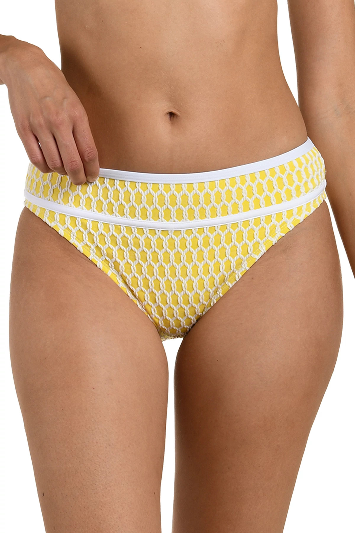 SOLEIL Banded Hipster Bikini Bottom image number 1