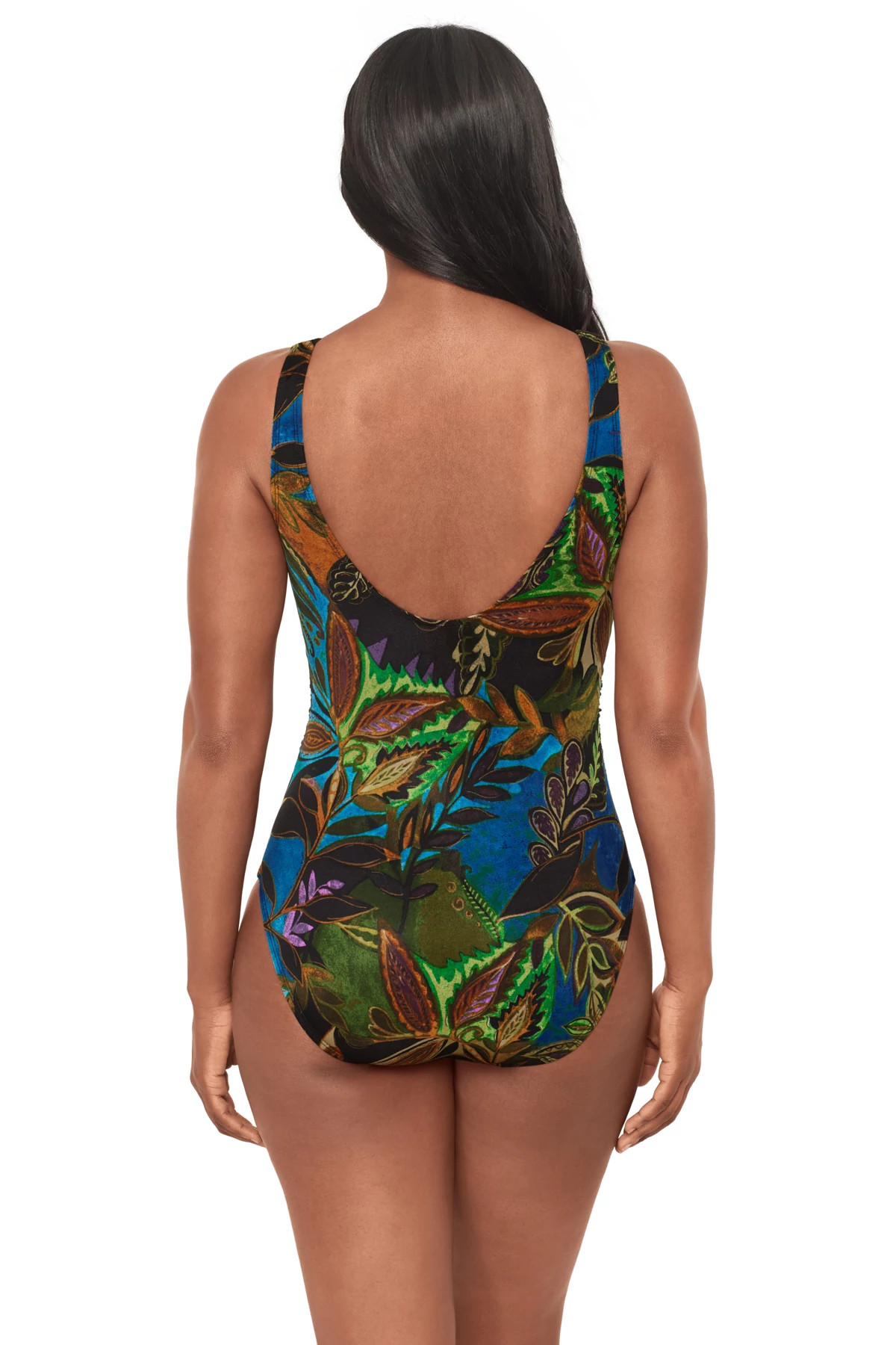 BLUE/MULTI Swizzle High Neck One Piece Swimsuit image number 2