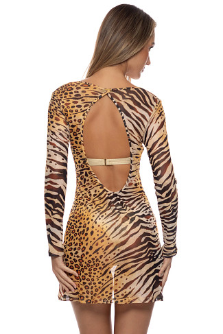 MULTI Tigressa Sheer Mini Cover Dress