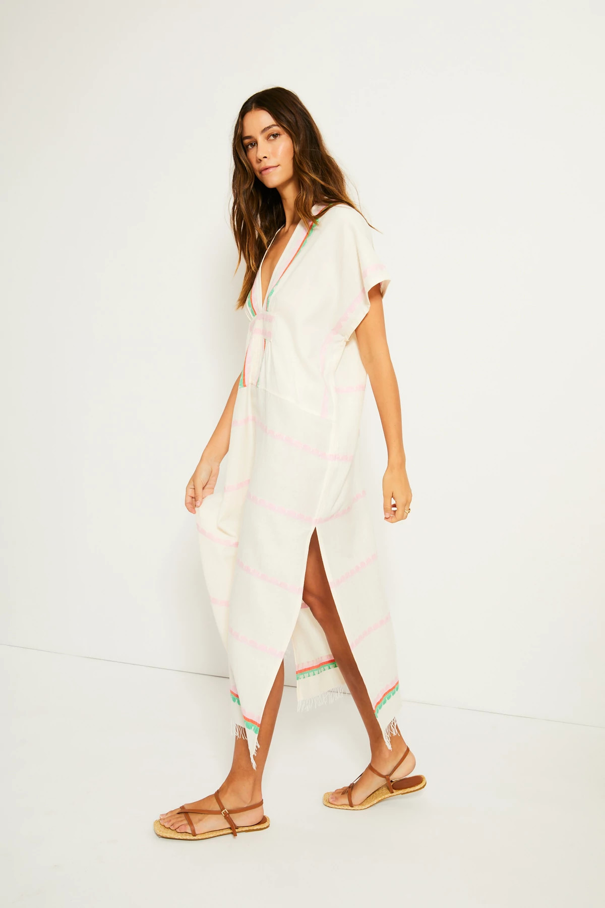 KIBEBI FRAGARIA Gasira Plunge Caftan image number 4