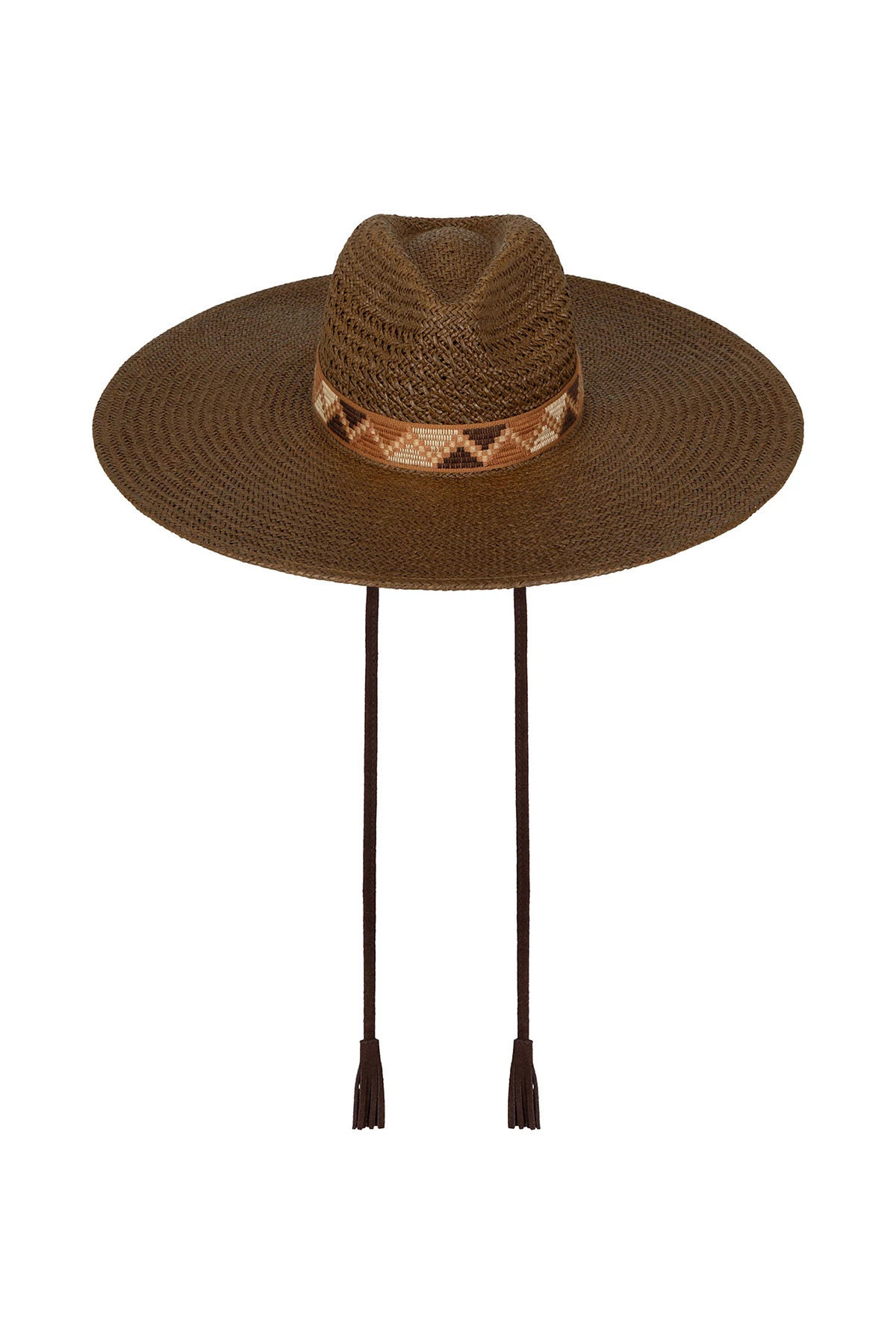 CHOCOLATE Rancho Straw Wide Brim Panama Hat image number 2