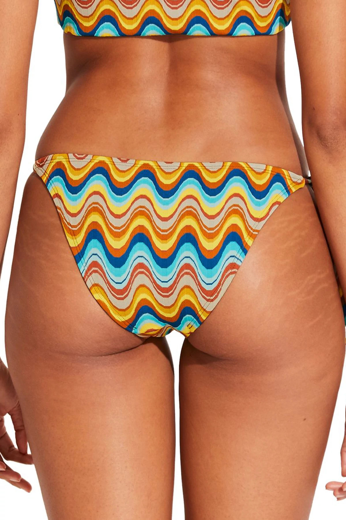 RETRO WAVE Elle Tie Side Brazilian Bikini Bottom image number 2