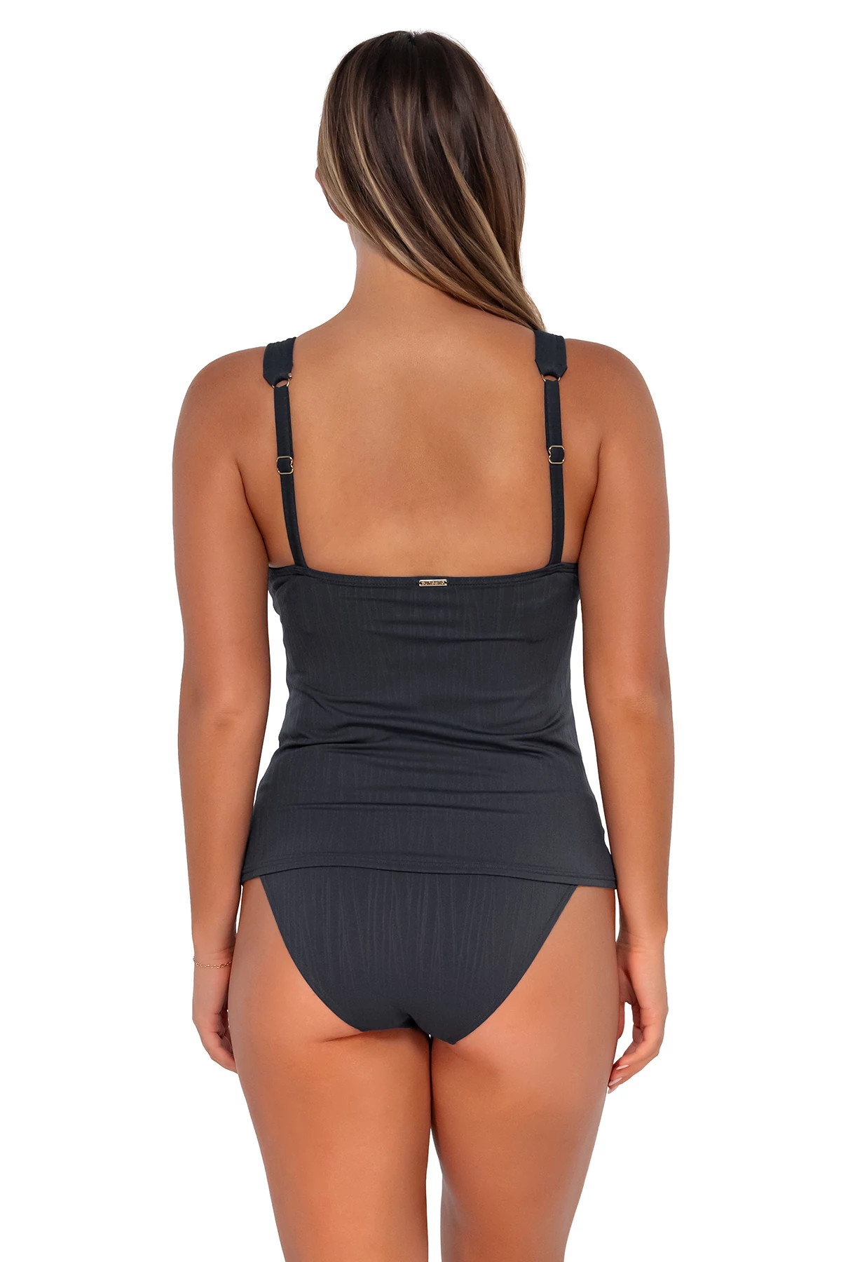 SLATE SEAGRASS TEXTURE Elsie Underwire Tankini Top (E-H Cup) image number 2