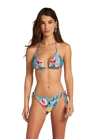 MULTI Floral Reversible Triangle Bikini Top