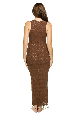 BROWN Crochet Maxi Dress