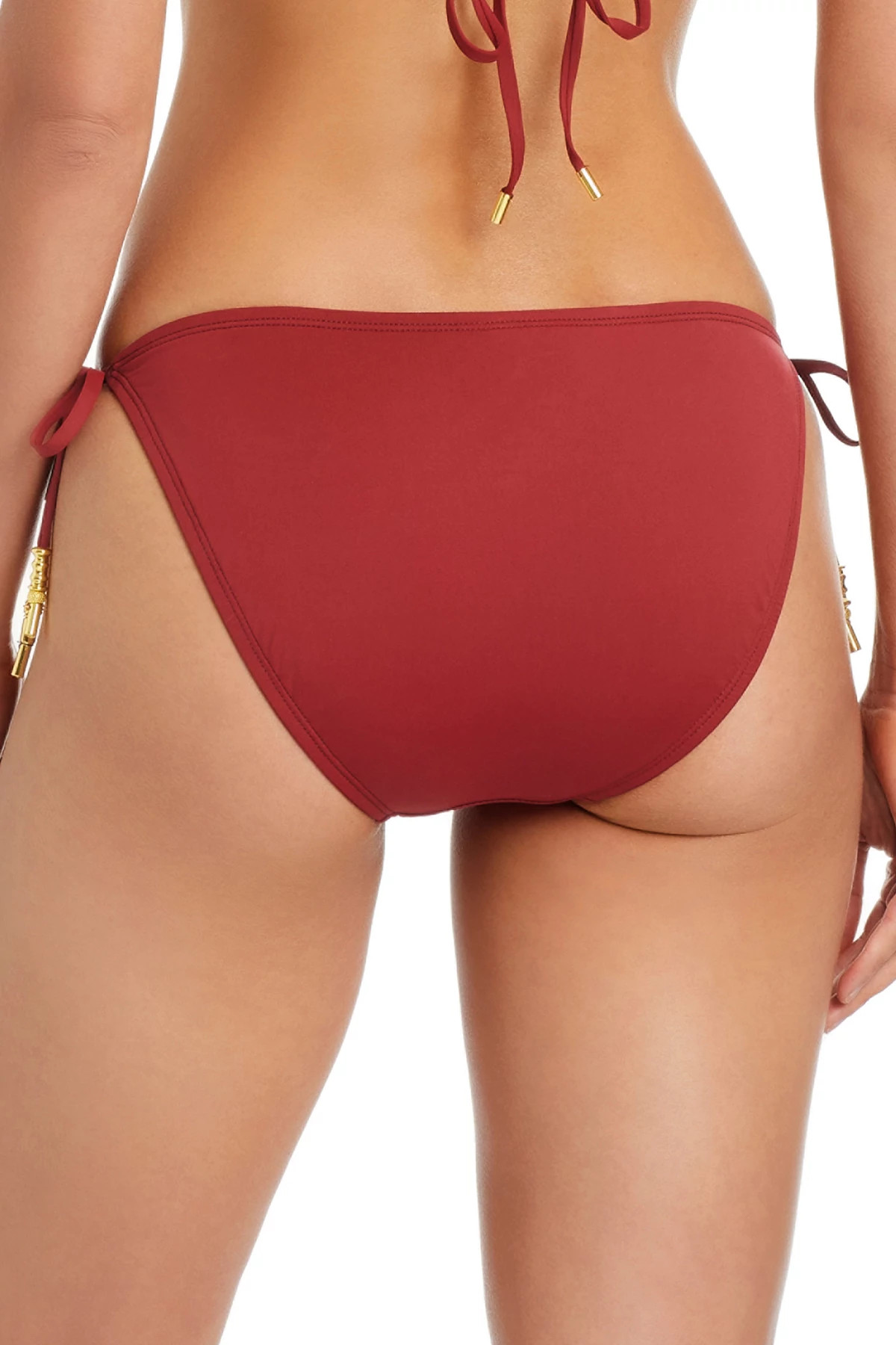 BARCELONA RED Hipster Tie Side Bikini Bottom image number 2
