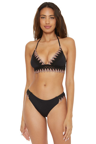 BLACK Avery Banded Halter Bikini Top