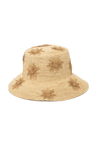 NATURAL Sol Crochet Bucket Hat