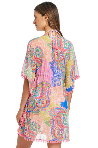 MULTI Paisley Print Tassel Trim Caftan