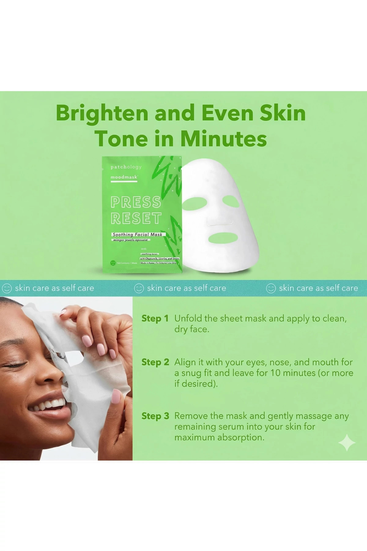 GREEN Press Reset Sheet Face Mask image number 6