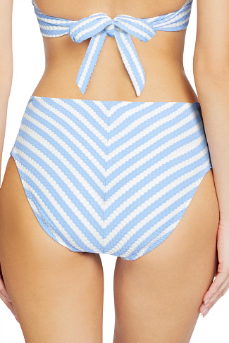 BLUE/WHITE Mimi High Waist Bikini Bottom