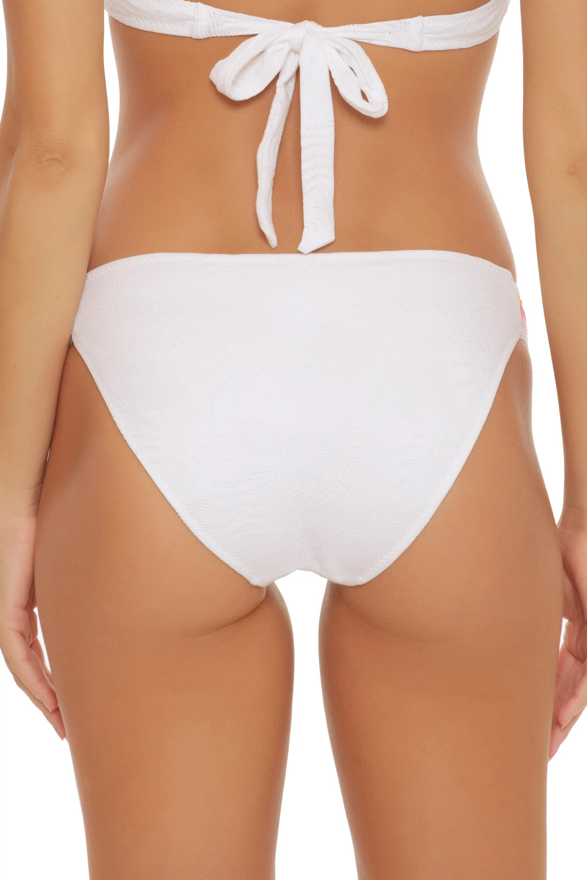 WHITE Tulum Tab Side Hipster Bikini Bottom image number 2