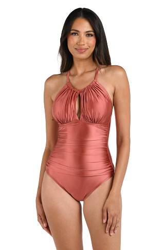 SIENNA High Neck Keyhole One Piece Swimsuit