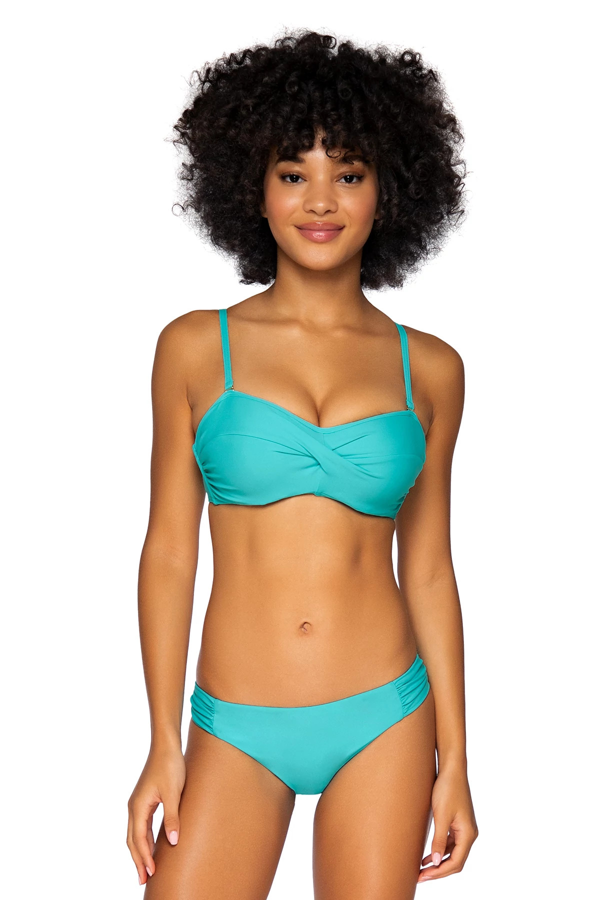 SEASIDE AQUA Iconic Twist Underwire Bandeau Bikini Top (E-H Cup) image number 3