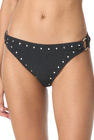 BLACK Crepe Hipster Bikini Bottom