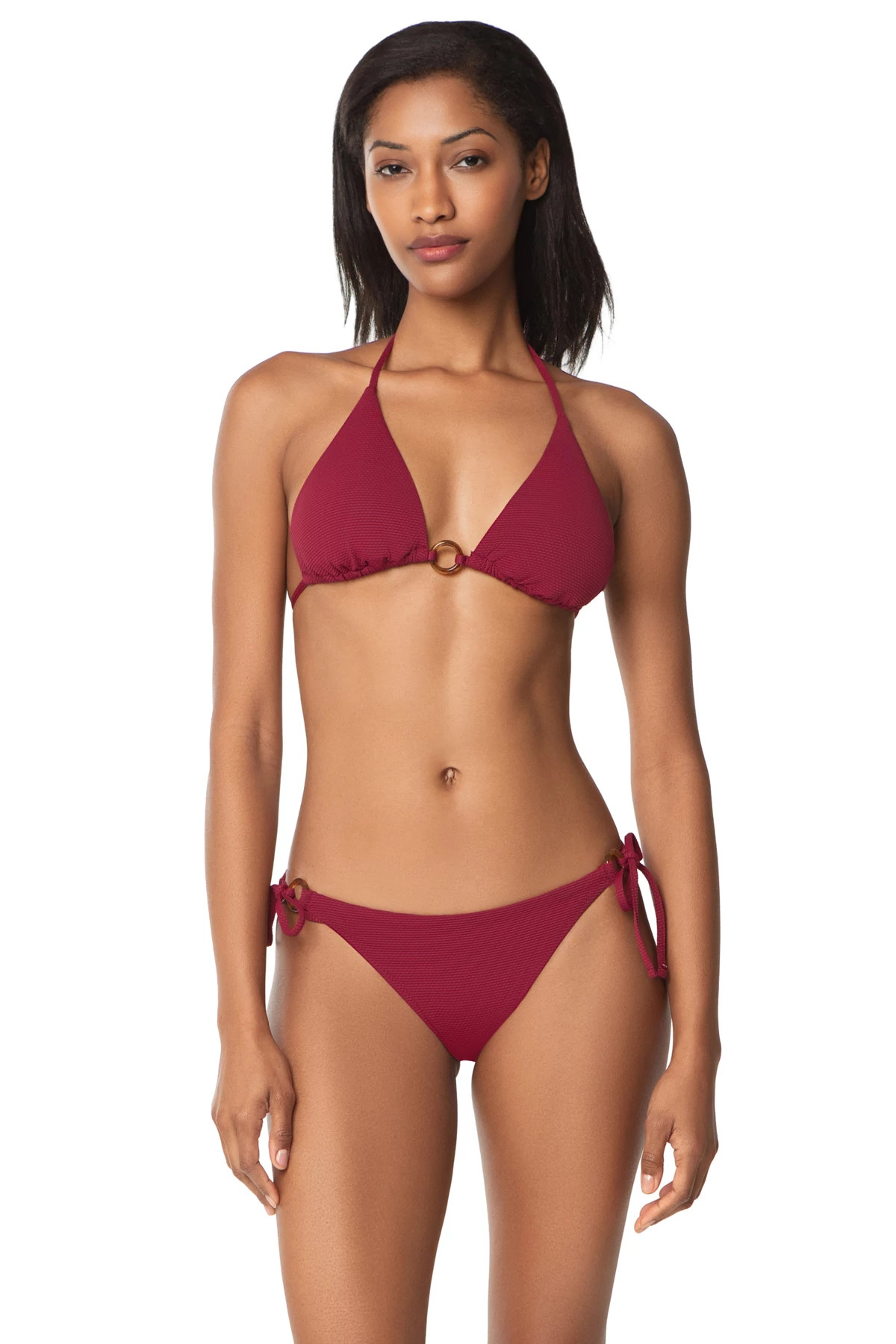 MERLOT CORA Tortoise Ring Triangle Bikini Top image number 1