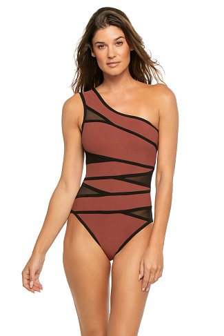 SIENNA/BLACK Catalina Asymmetrical One Piece Swimsuit