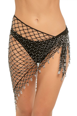 BLACK Beaded Net Sarong