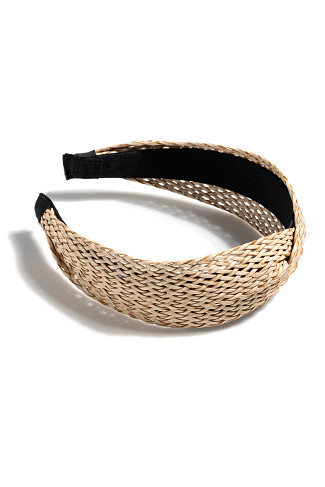 NATURAL Crossed Straw Headband
