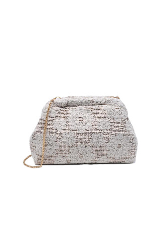 IVORY Ophelia Floral Crochet Clutch