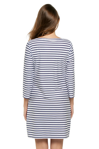BLUE Striped UPF 50+ Essentials Shirt Dress