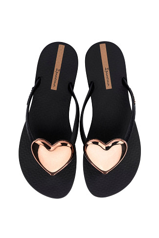 BLACK Maxi Fashion IV Heart Flip Flop
