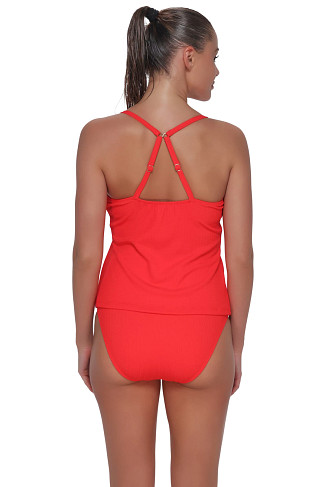 RED HOT RIB Coralie Convertible Strap Tankini Top