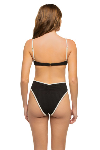 BLACK TERRY RIB Petal Underwire Bikini Top