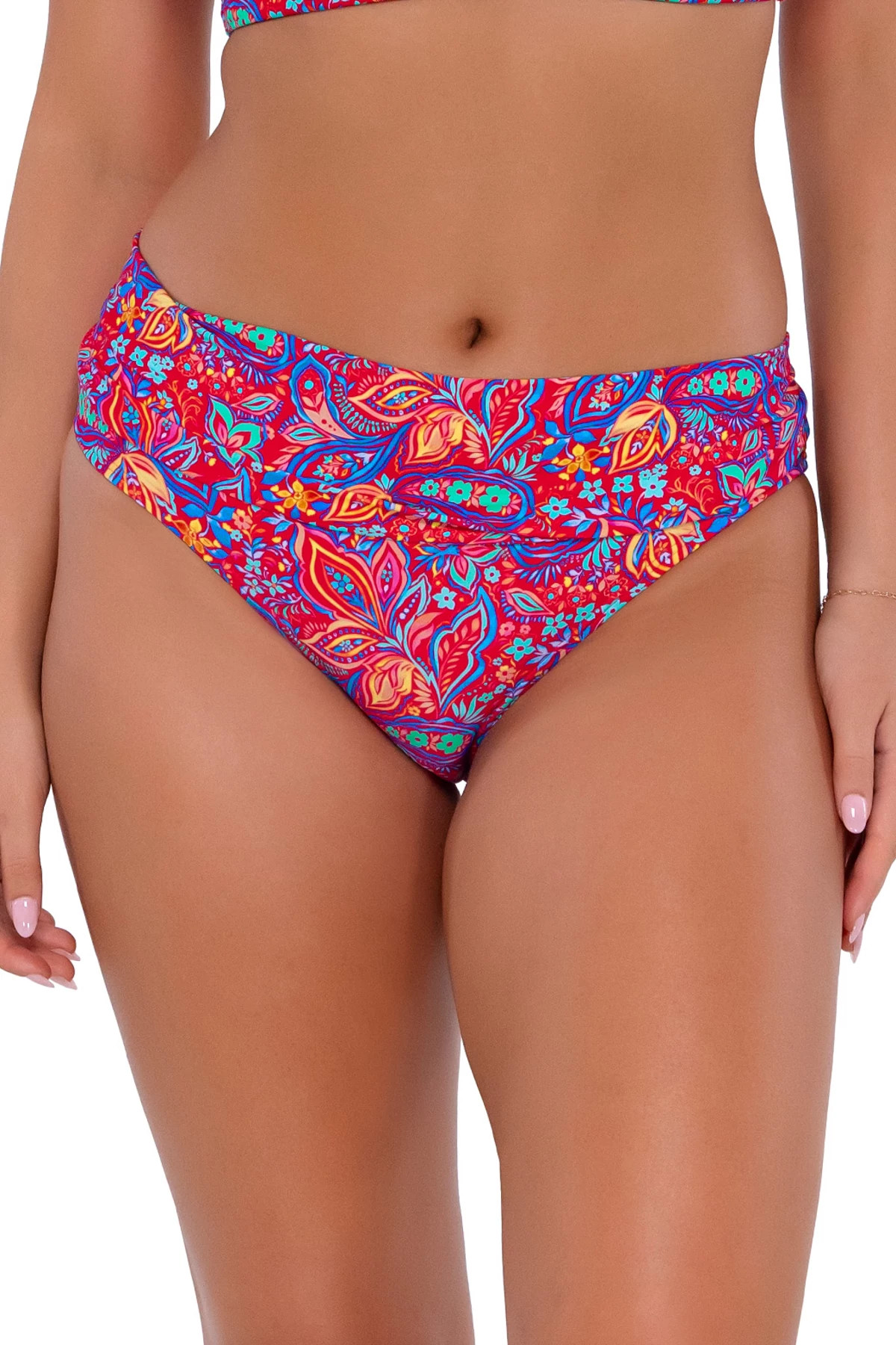 RUE PAISLEY Unforgettable Banded Hipster Bikini Bottom  image number 1