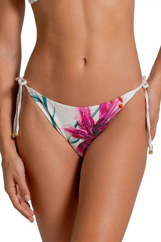 MULTI Orchid Beaded Tie Side Bikini Bottom