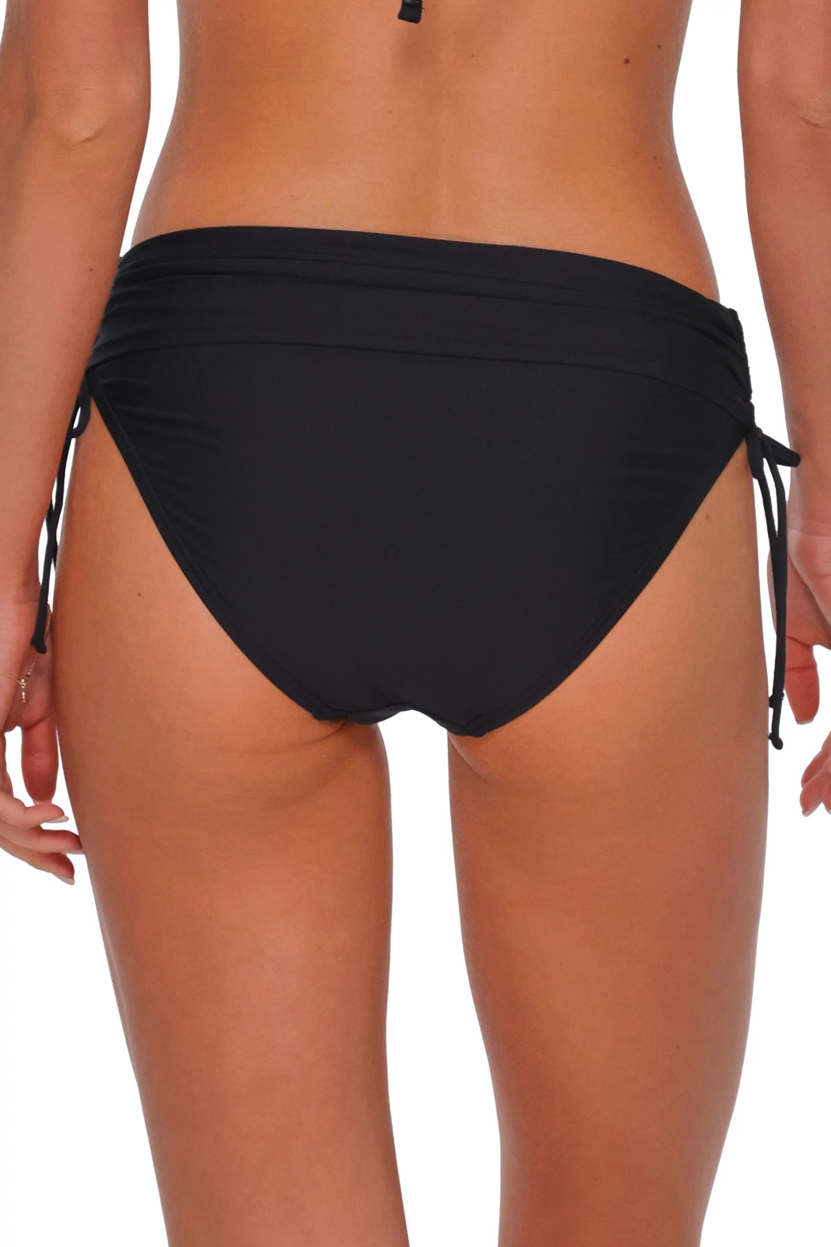 BLACK Darci High Waist Shirred Bikini Bottom image number 2