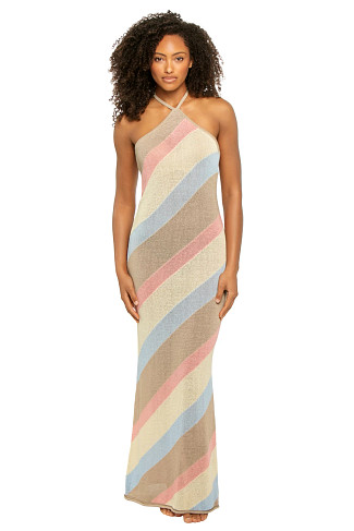YELLOW/PEACH/STONE/ICE Dree Halter Maxi Dress