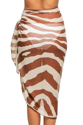 BROWN Zebra Print Sarong