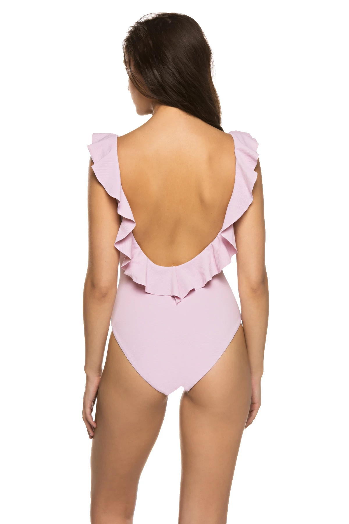 Loreta Ruffle Over The Shoulder One Piece Swimsuit image number 2