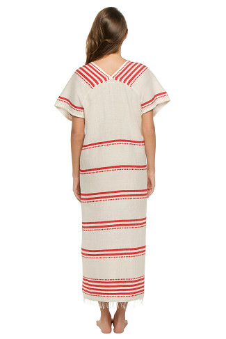 ESHE RED Gasira V Neck Caftan