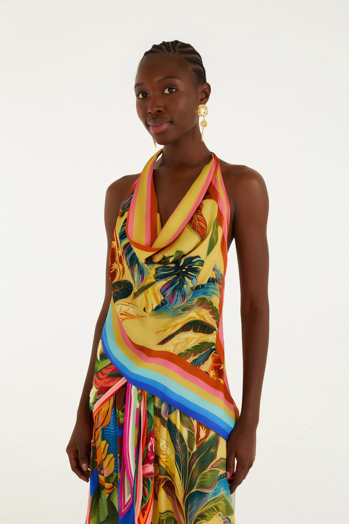 RAINBOW SUMMER MIXED SCARVES MULTICOLOR Rainbow Summer Halter Top image number 5