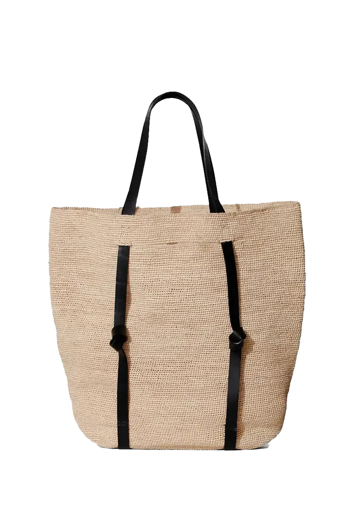 NATURAL Tanner Raffia Straw Hat-Strap Tote image number 1