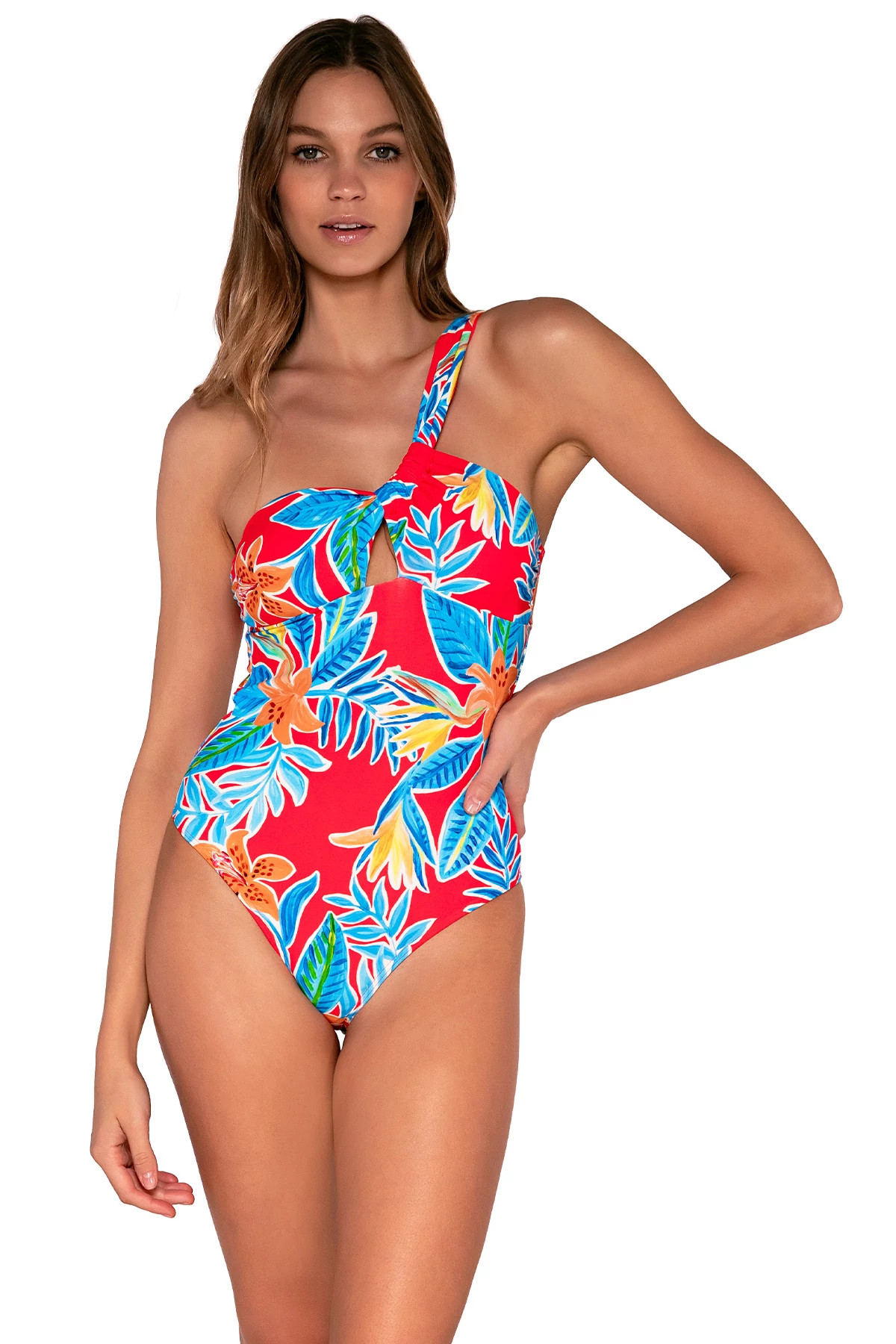 TIGER LILY Ginger Asymmetrical One Piece Swimsuit image number 1