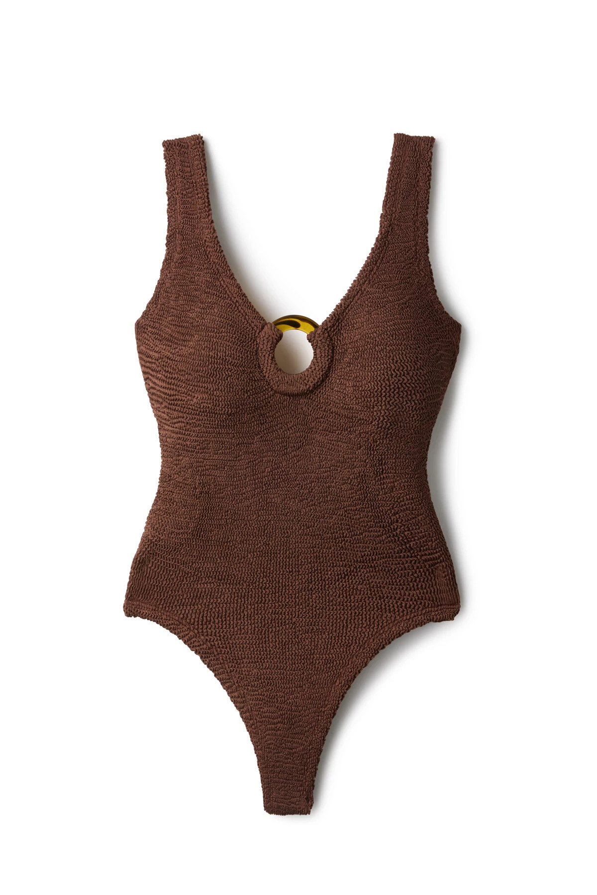 METALLIC CHOCOLATE Celine One Piece Swimsuit image number 3