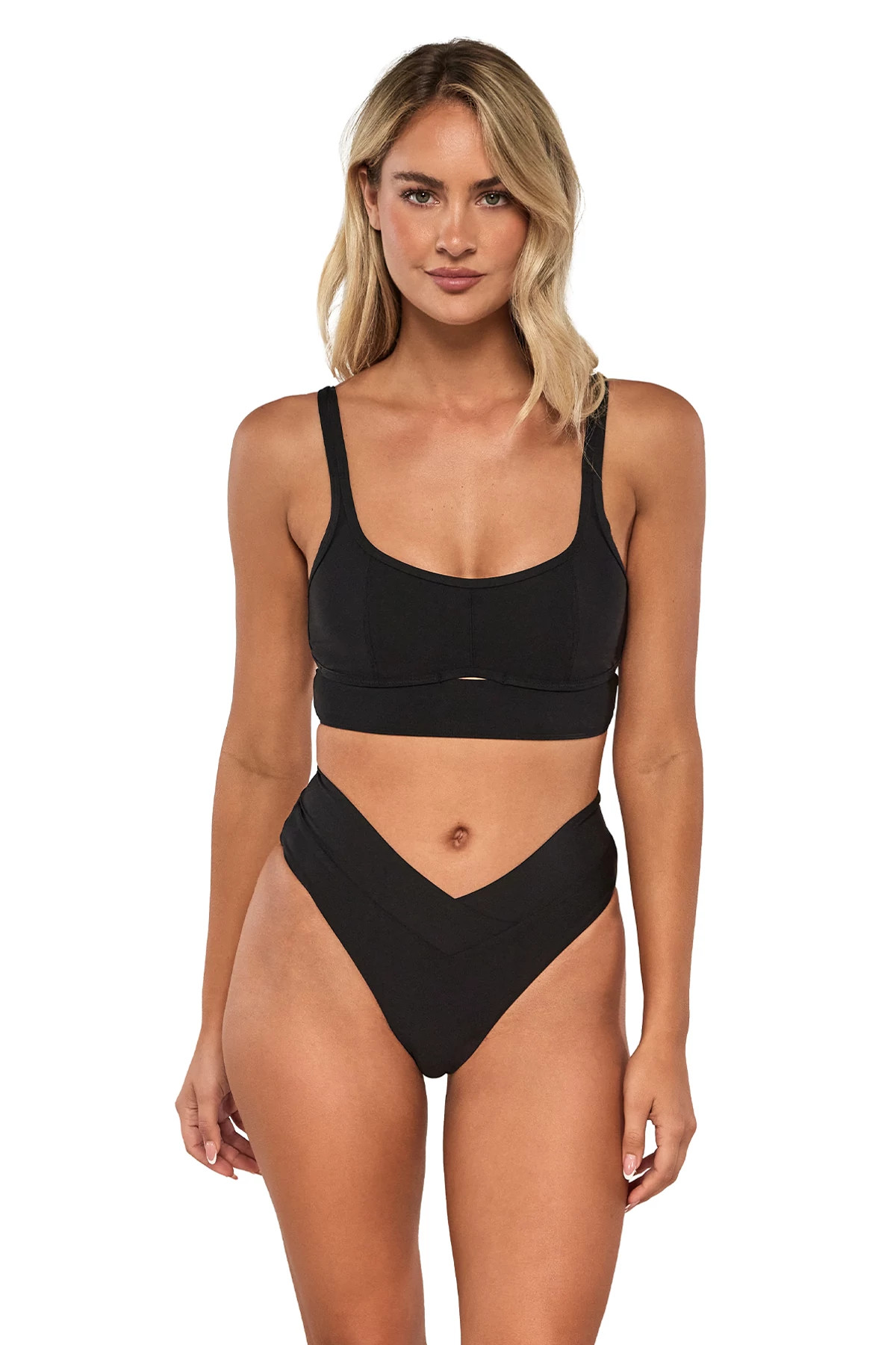 BLACK Kaia Sporty Bralette Bikini Top image number 1