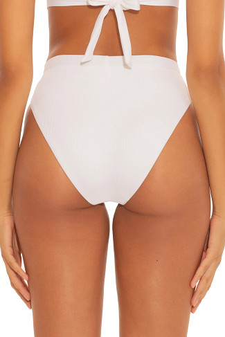 WHITE Danielle French Cut Banded High Waist Bikini Bottom