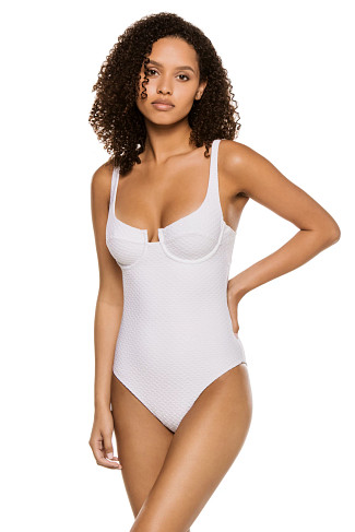 WAVES WHITE Sanremo Over The Shoulder One Piece Swimsuit