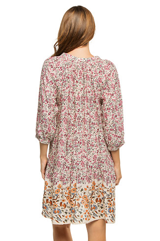 PETITE FLEUR PRINT ROSE Stevie Drop Waist Dress