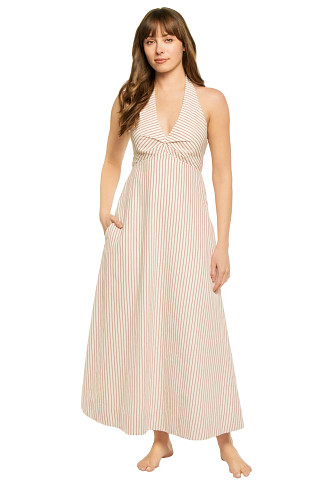RED STRIPE Radiance Halter Midi Dress