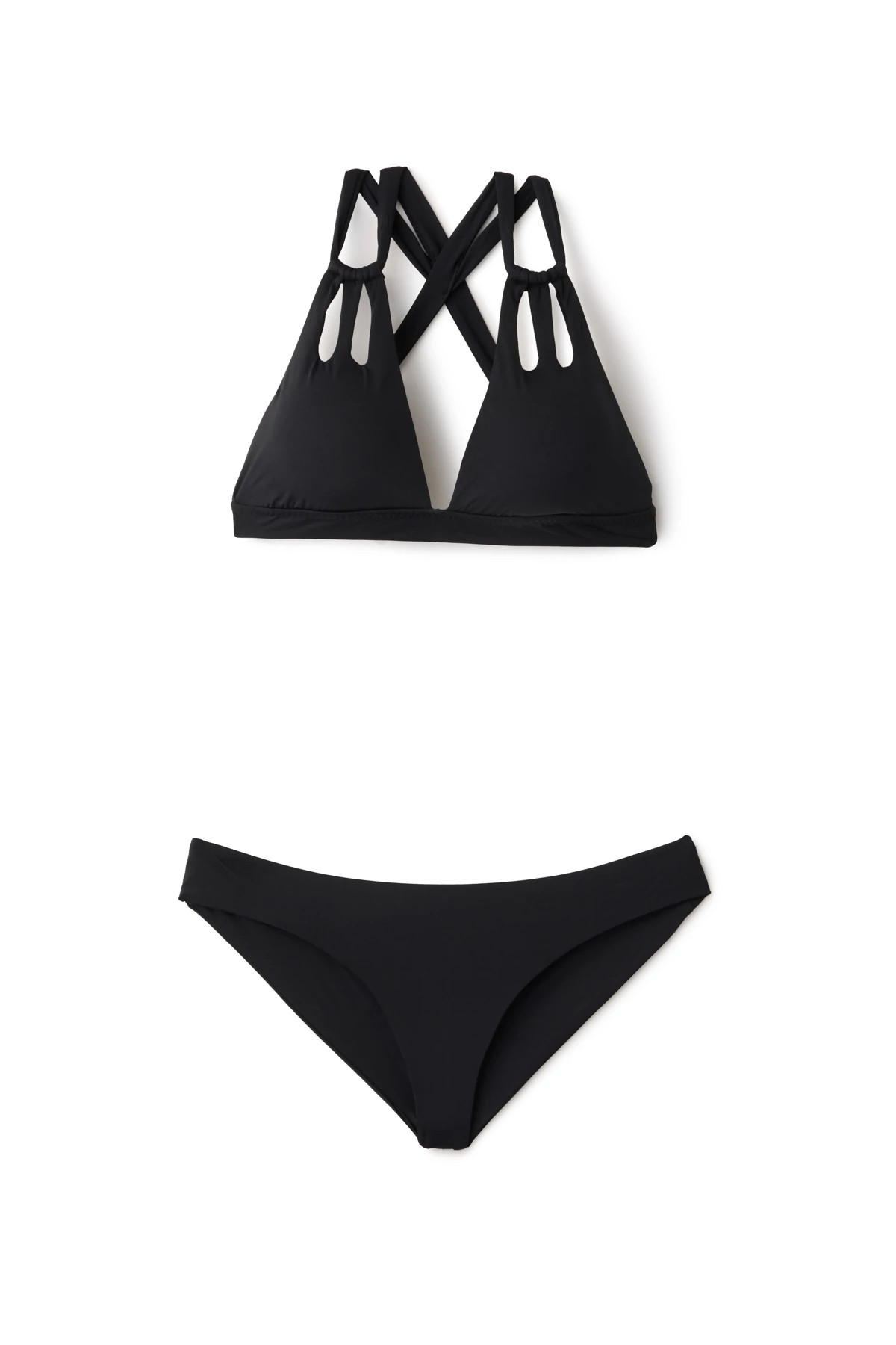 BLACK Skylar Banded Triangle Bikini Top image number 4