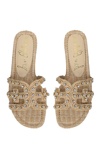 BLEACHED BEECHWOOD Jewel Raffia Slide