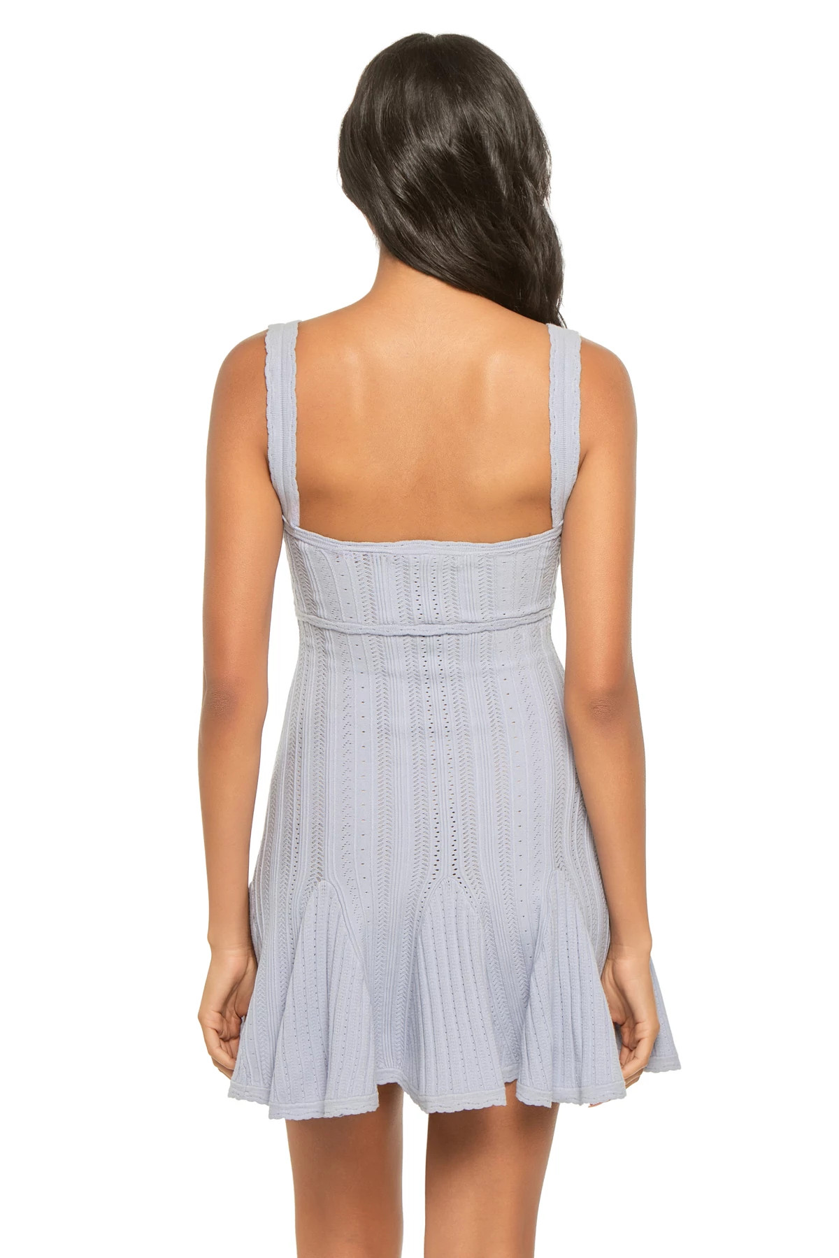 MOONWASH Tabitha Knit Square Neck Mini Dress image number 2