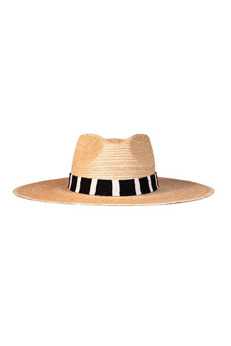 BLACK/WHITE Jakeline Palm Panama Hat