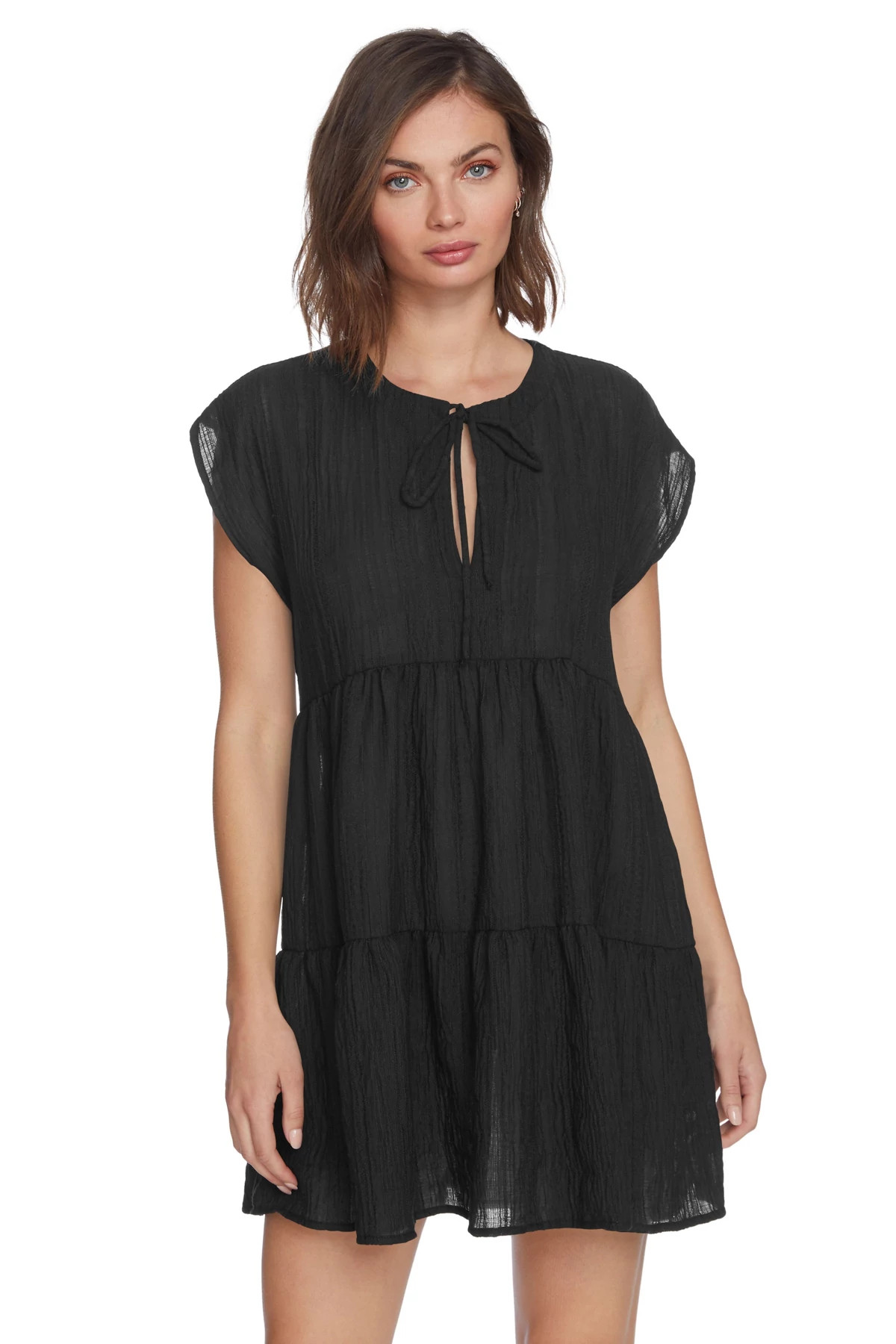 BLACK Michelle Flouncy Tunic image number 1