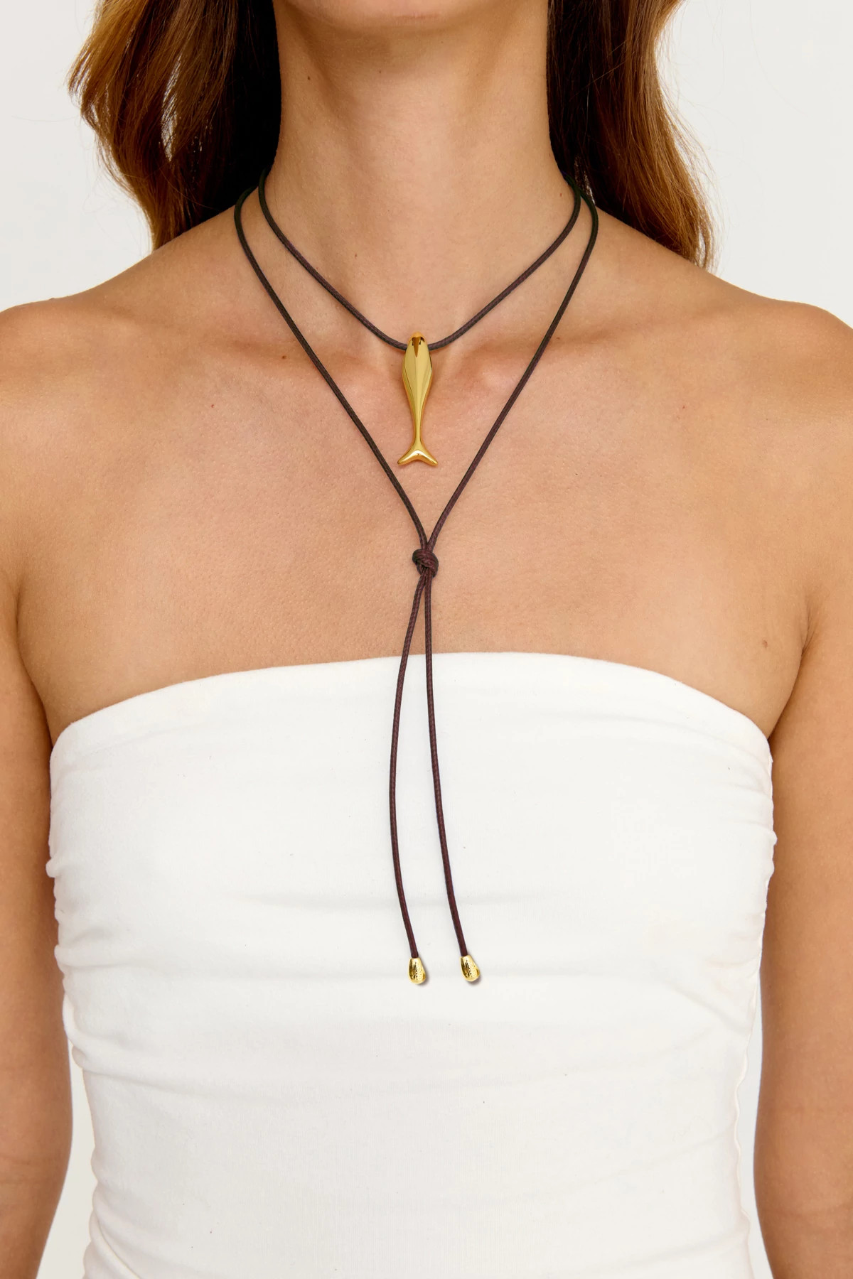 GOLD Minnow Wrap Necklace image number 3